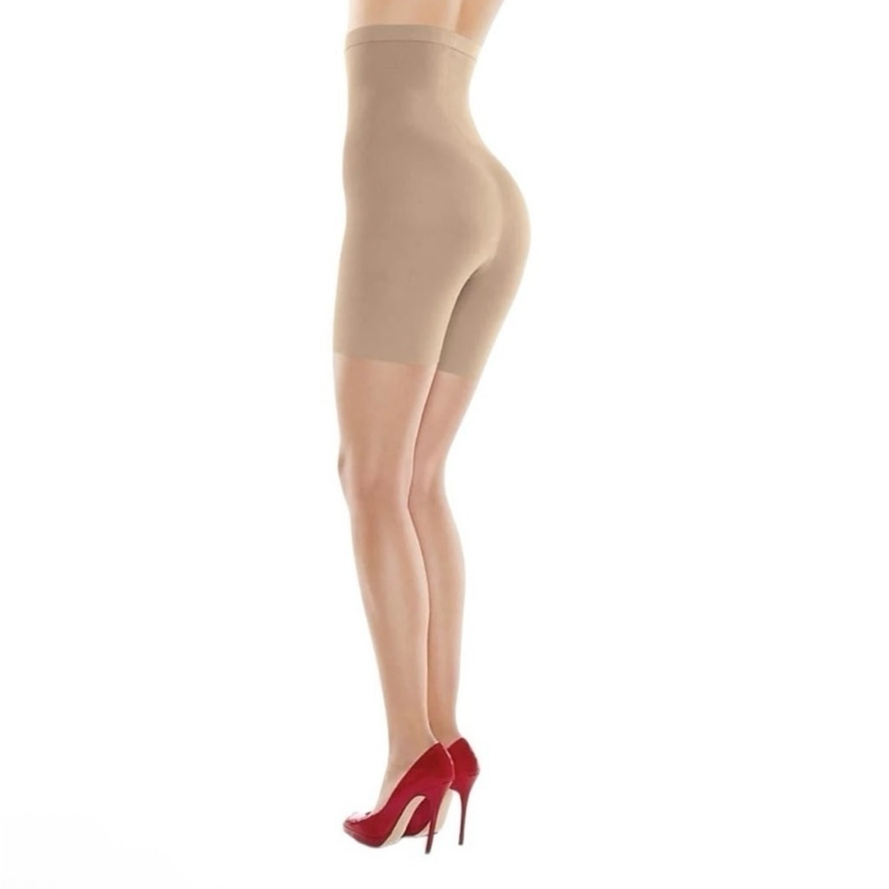 NWT Love Your Assets By Sara Blakely Nude Hi-Waist Mid-Thigh Shaper, Size 3 (L)